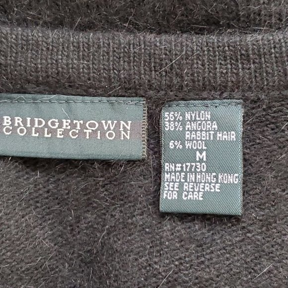 Bridgetown Collection Black Beaded Neckline Angora Wool Blend Sweater Size M - Picture 6 of 7